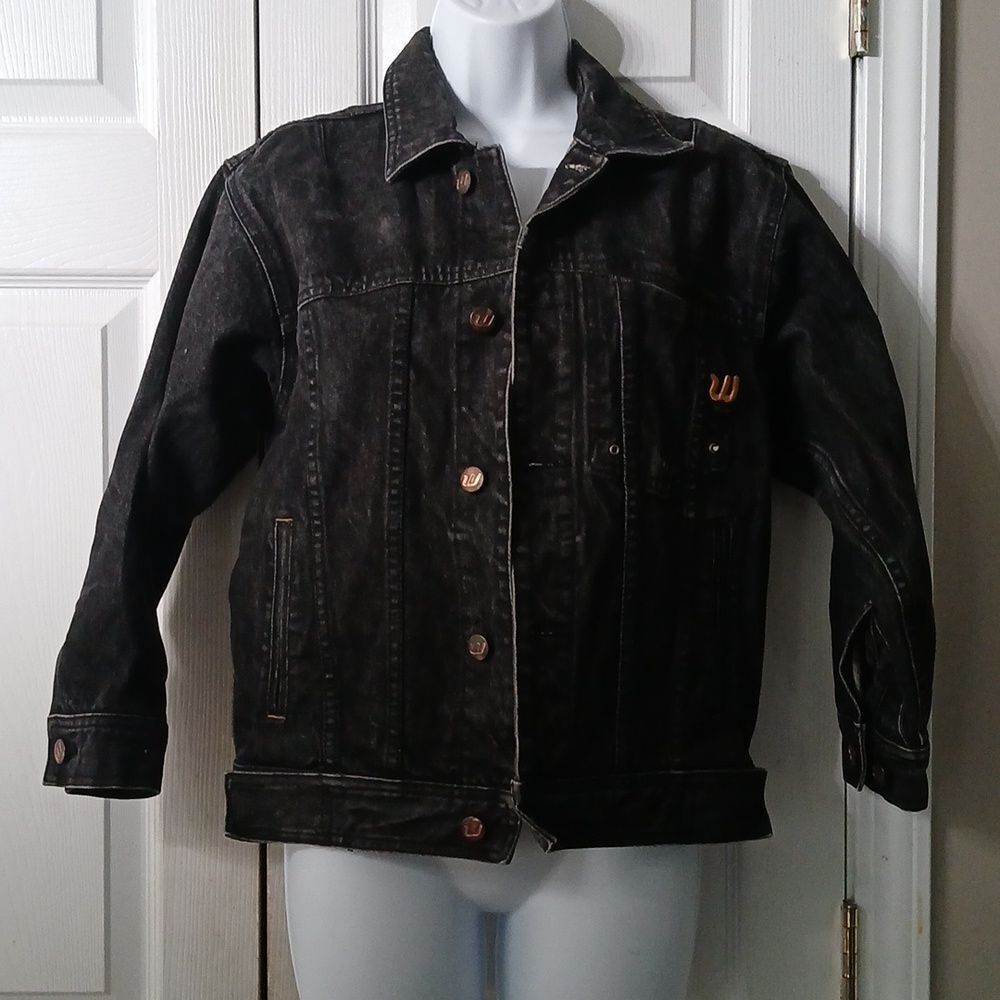 Willie Esco Duns Vintage black denim jean jacket rare  Sz S NWOT